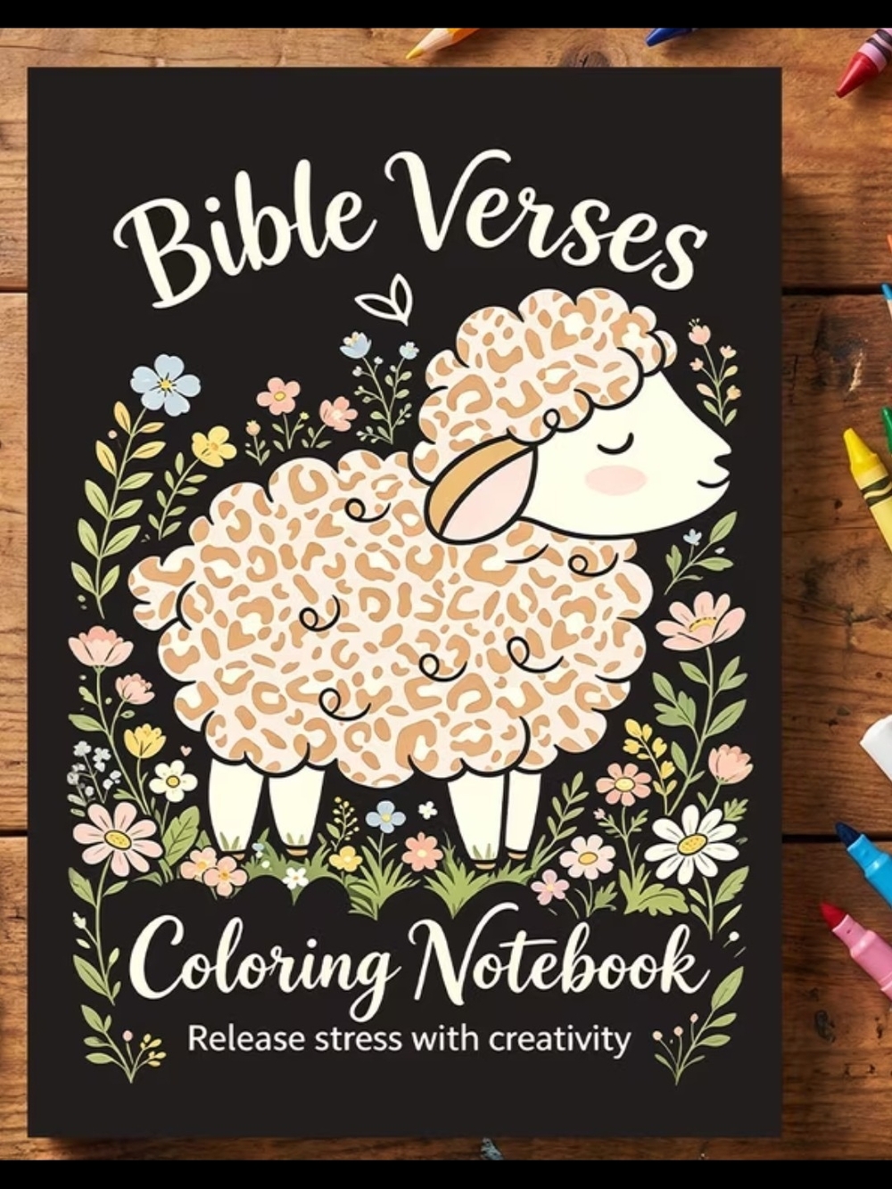 Bible Verses Coloring Notebook - Floral Lamb Design